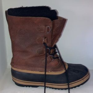 🥾⛈ SOREL Leather Snow Rain Boots Size 11 🌧🍂